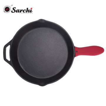 Pre Seasoned Cast Iron Skillet with Silicone Hot Handle Holder - 10.25 inch